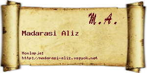 Madarasi Aliz névjegykártya